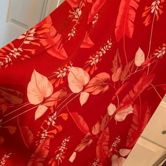 Red Tropical print Sleeveless Dress - Picture 8 of 11